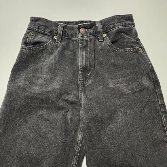 Levi's Black Wash Rigid Denim High Rise Dad Jeans - Picture 5 of 10